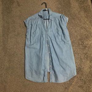 maternity denim button down top